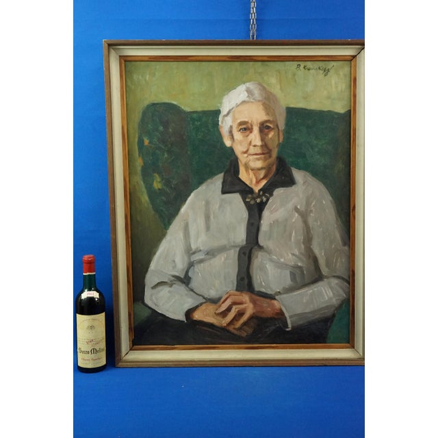 1950s Bruno Krauskopf, Post-Impressionist Portrait of an Elderly Woman, 20th Century, Oil on Masonite, Framed For Sale - Image 5 of 18