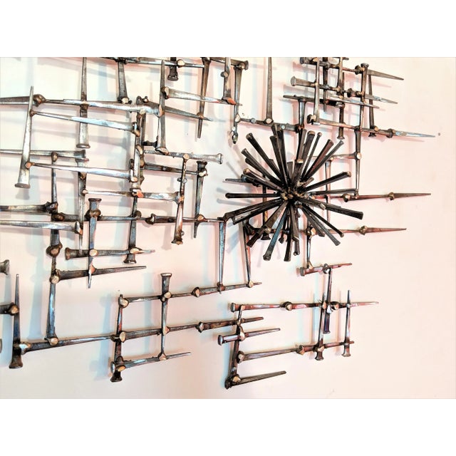 Abstract Pom Pom Nail Wall Sculpture For Sale - Image 4 of 5