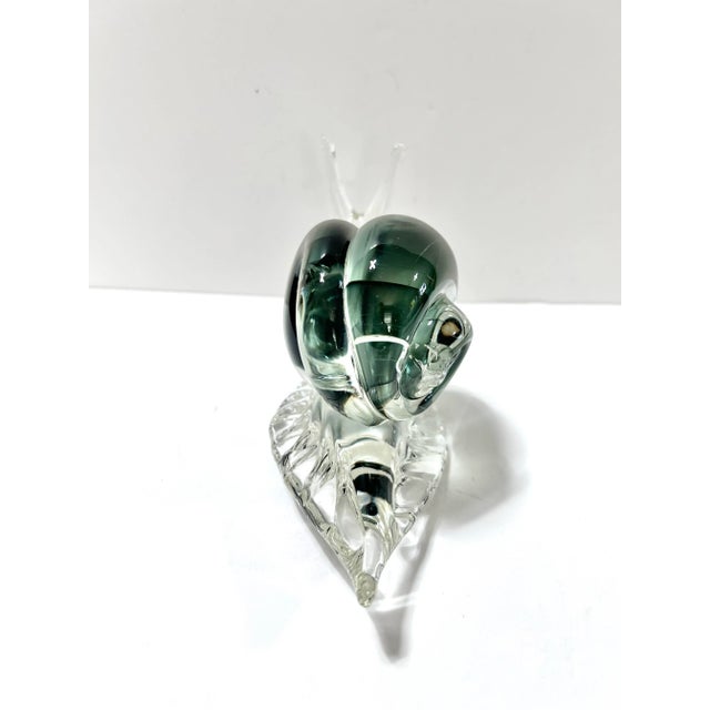 Murano Style Handblown Glass Snail Sculpture – Mid Century Decorative Object For Sale In Louisville - Image 6 of 12