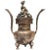Chinese Antique Incense Burner, Large, White Brass With Foo Dog For Sale