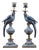 Blue and White Porcelain Parrot Candle Holder With Bronze Ormolu Left and Right Drama For Sale