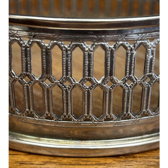 Traditional Vintage Italian Silver Plate Wine Coaster For Sale - Image 3 of 4