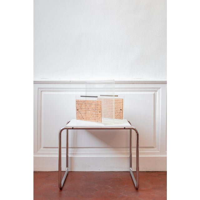1970s Magazine Rack in Acrylic Glass and Caning, 1970s For Sale - Image 5 of 17
