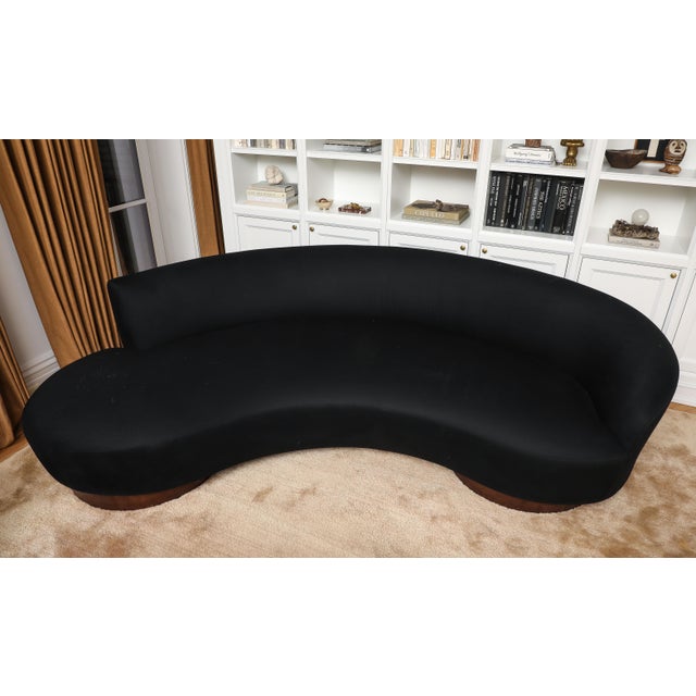 Vladimir Kagan Vladimir Kagan for Directional Serpentine Cloud Sofa in Black Cashmere, 1970s For Sale - Image 4 of 10