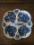 Mid 20th Century Mid 20th Century Hand Painted Blue Floral Ceramic Serving Tray With Handle For Sale - Image 5 of 12