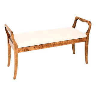 Antique Swedish Satin Birch Duet Piano Stool, 1900 For Sale
