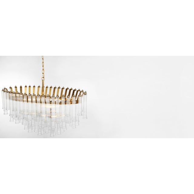 2020s Julie Neill for Visual Comfort Signature Lorelei X-Large Oval Chandelier in Gild with Clear Glass For Sale - Image 5 of 8