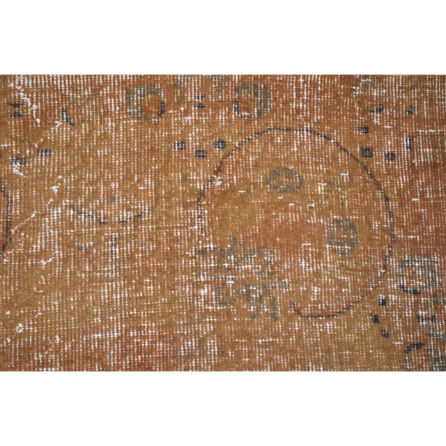 Vintage Turkish Anatolian Hand Knotted Organic Wool Fine Weave Runner Rug ,3'x10'8" For Sale - Image 4 of 5