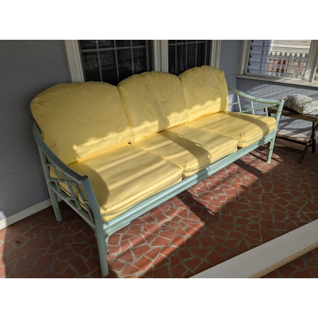 Vintage Mid-Century Faux Bamboo Meadowcraft Patio Furniture Set, 3 Pieces For Sale - Image 9 of 18