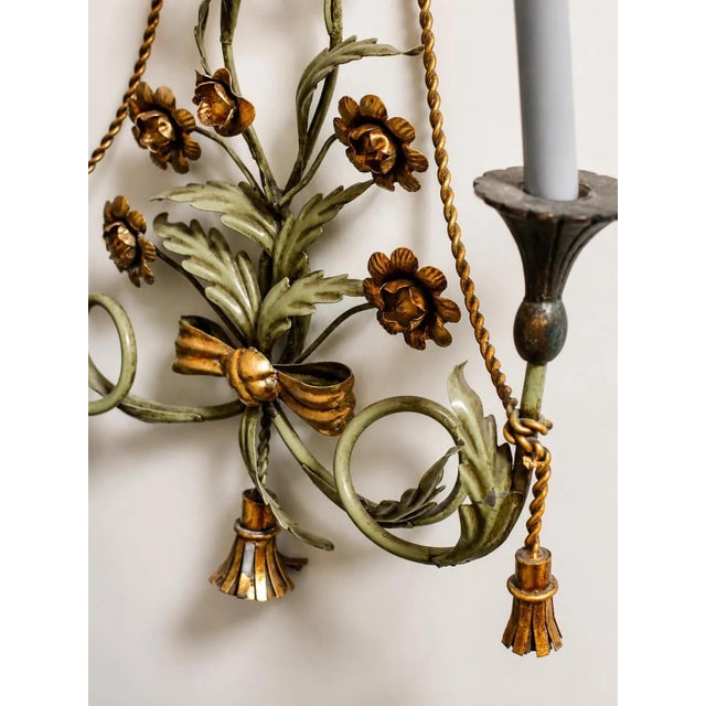 Vintage Italian Florentine Wall Candleholder, 1960s For Sale - Image 4 of 8