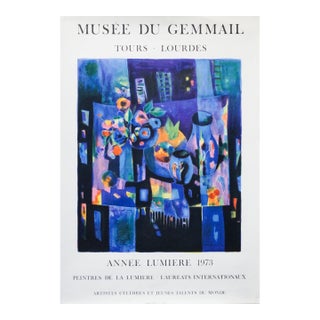 1973 French Exhibition Poster, Musée Du Gemmail, Tours - Lourdes For Sale