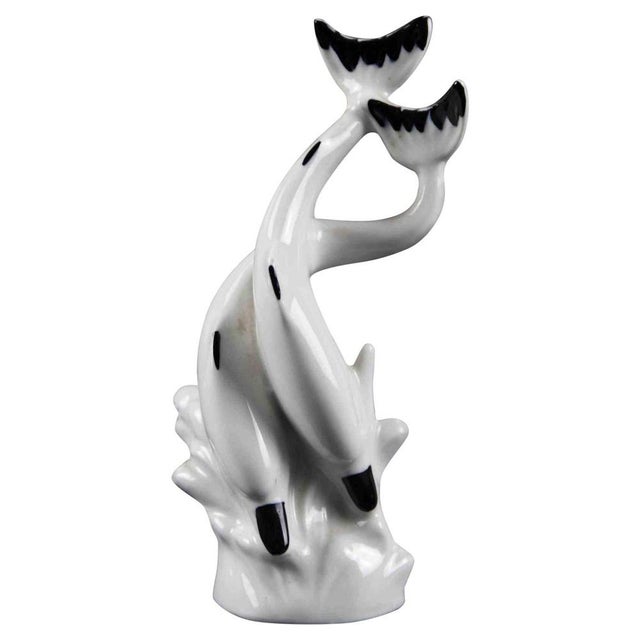 1970s Vintage Porcelain Dolphins Sculpture by Limoges, France, 1970s For Sale - Image 5 of 5