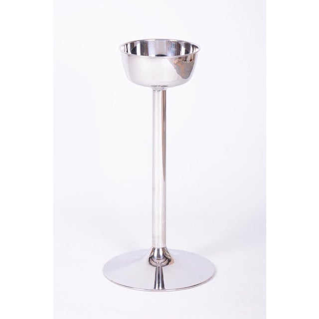 Silver Bauhaus Pedestal in Metal, Czech, 1970s For Sale - Image 8 of 8