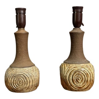 Chris Haslev, Table Lamps, Stoneware, Denmark, 1960s For Sale