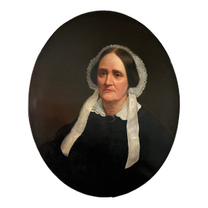 Original 19th Century American Oval Oil Portrait Painting