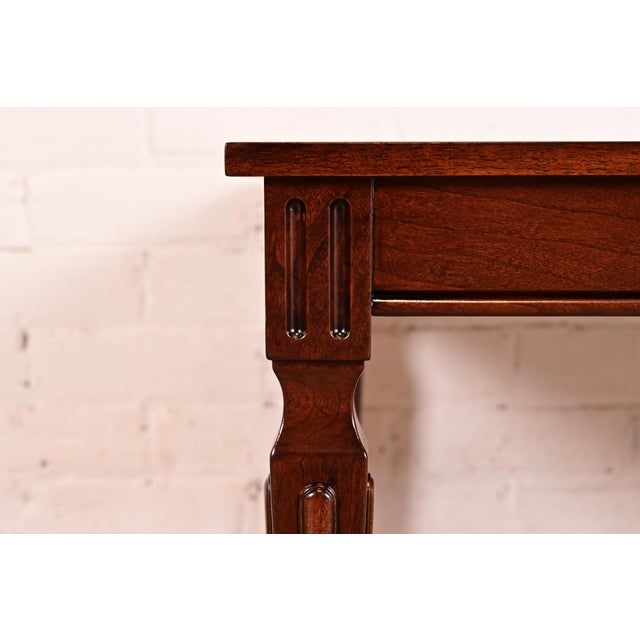 Baker Furniture French Regency Louis XVI Carved Walnut Coffee Table or Cocktail Table, Newly Refinished For Sale - Image 9 of 15