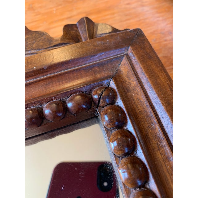 Late 20th Century Vintage Carved Bow Top Wooden Mirror For Sale - Image 5 of 7