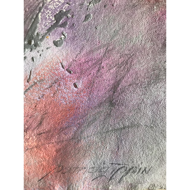 Late 20th Century Patricia Zippin "Tillamook Flight 3 of 12" 1980s Mixed Media Abstract Painting For Sale - Image 5 of 8