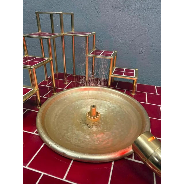 Late 20th Century Space Age Glazed Ceramic & Metal Water Feature, Europe, 1970s For Sale - Image 10 of 11