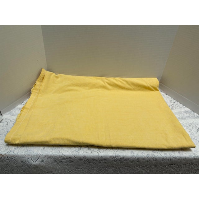 Vintage, Cheerful, Yellow Embroidered Cotton Large Tablecloth or Coverlet For Sale In Sacramento - Image 6 of 10
