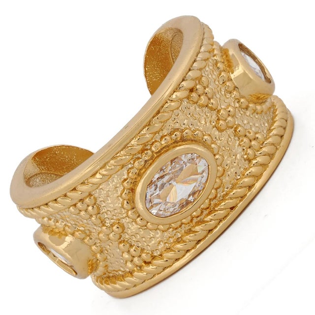 Textile Queen Cleopatra Diamond Energy Cuff Adjustable Ring, Size 4 For Sale - Image 7 of 9