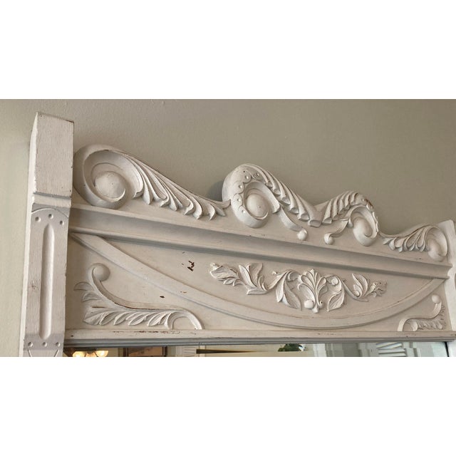 1920s Large Victorian Oak Painted Mirror For Sale - Image 5 of 6