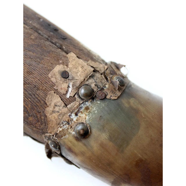 Antique Bull Horns Wall Mount For Sale - Image 6 of 13