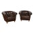 20th Century Vintage Brown Leather Club Chairs, Denmark For Sale