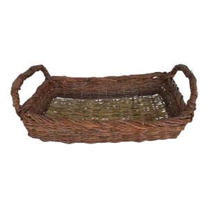 Mid 20th Century Vintage Tray Style Basket With Handles