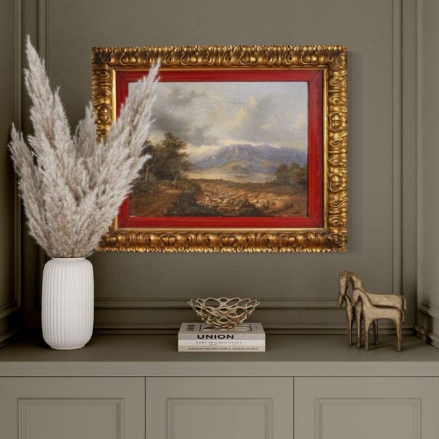 Italian Artist, Landscape with Wayfarers, 1845, Oil Painting on Canvas, Framed For Sale - Image 13 of 15