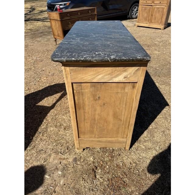 19th Century French Louis Philippe Walnut Bleached Marble Top Sideboard / Buffet. For Sale - Image 16 of 18