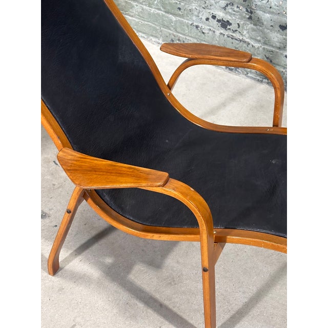 Scandinavian Lamino Leather Lounge Chairs by Yngve Ekstrom, 1956 For Sale - Image 9 of 9