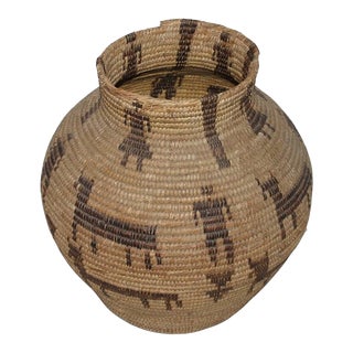 Early 20thc Pictorial Pima Indian Basket For Sale