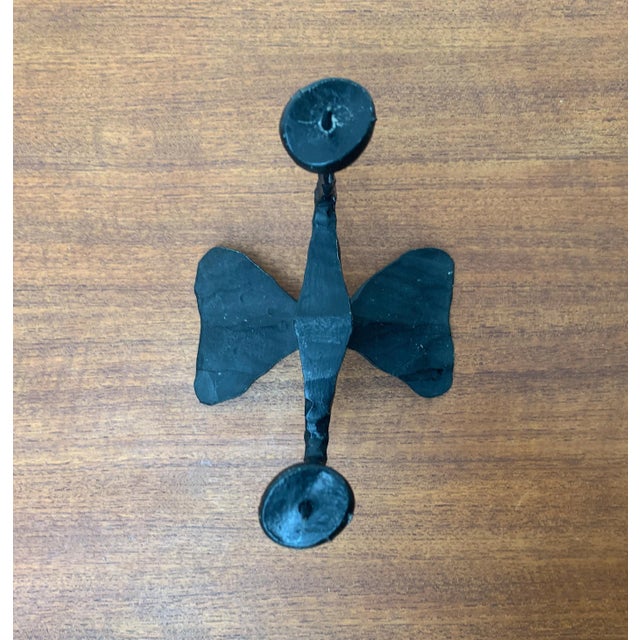 Mid-Century Brutalist Wrought Iron Candle Holder by David Palombo, 1960s For Sale - Image 4 of 18