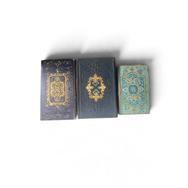 French Mid-19th Century French Romantic Cartonnage Books - Set of 3 For Sale - Image 3 of 4