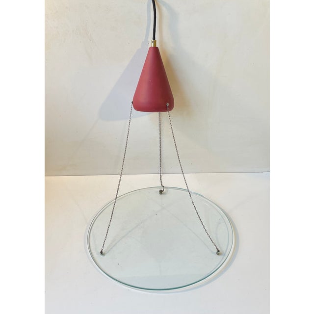 Vintage Italian Suspended Flying Disc Pendant Light, 1970s For Sale - Image 6 of 7