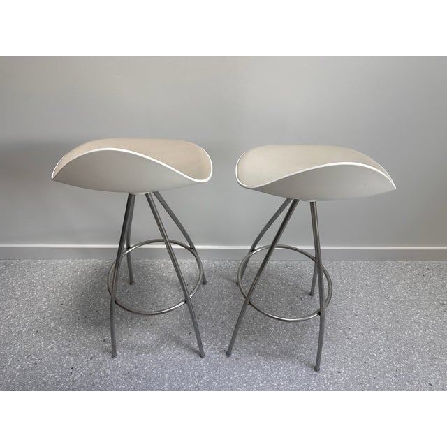 Contemporary Onda Counter Height Barstools For Sale - Image 3 of 7