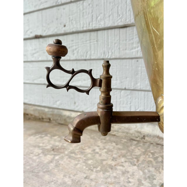 Metal 1890s Antique Solid Brass Samovar Coffee or Tea Dispenser For Sale - Image 7 of 10