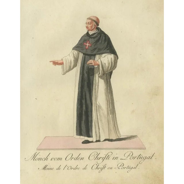 Schwan, Monk of the Order of Christ in Portugal, 18th Century, Engraving For Sale - Image 4 of 6
