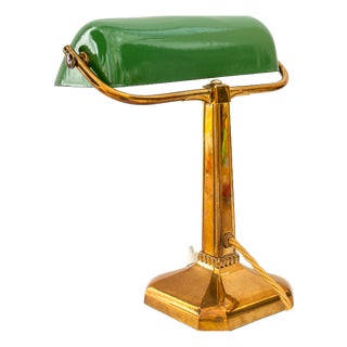 Art Deco Table Lamp in Enameled Shade, Vienna, 1920s For Sale