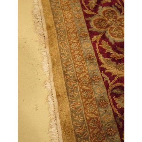1970s Room Size Approx. 10 X 14 Red & Beige Rug For Sale - Image 5 of 10