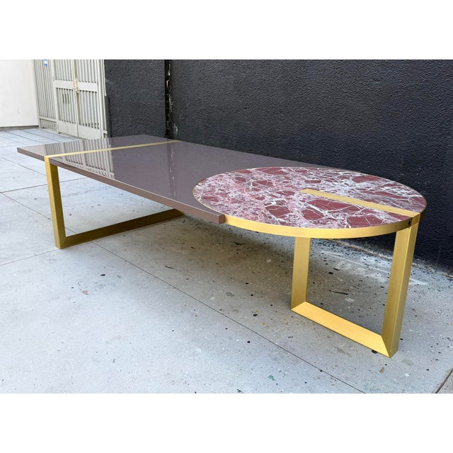 SA Baxter Baxter “Selene” Dining Table by Hagit Pincovici, Brass & Marble, Italian Modern For Sale - Image 4 of 18