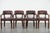This magnificent set of four dark brown Chesterfield chairs has a classic English look. They are made of cowhide and...