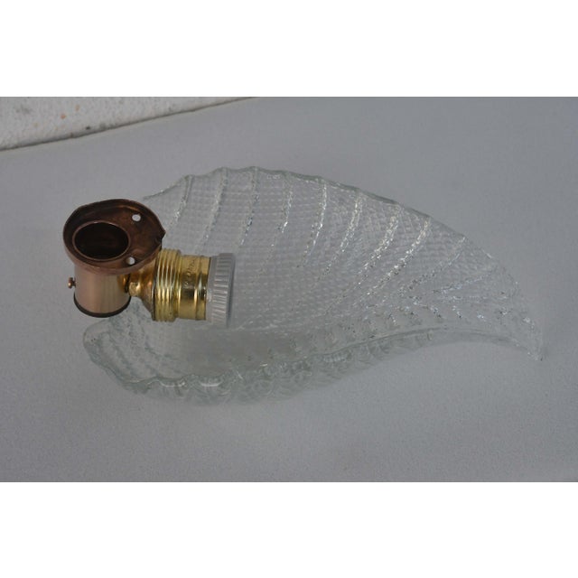 1950s 1950s Art Deco Wall Light Trasparent Jewel Murano Glass Leave by Barovier E Toso For Sale - Image 5 of 12