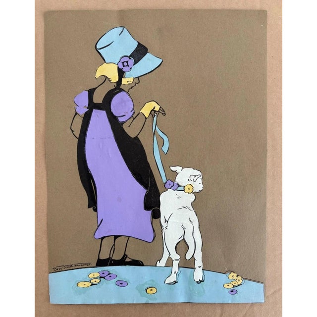 Up for sale is this charming and unique handmade collage, originally from a 1923 series of prints published by Ideal...