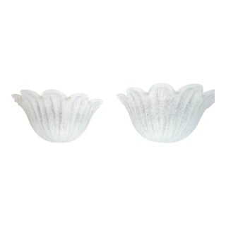 Pair of Vintage Pugeloso Frosted Tulip Murano Sconces For Sale