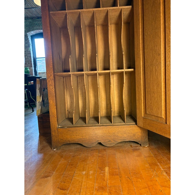 Vintage Railroad Office Oak Filing Caninet For Sale In Chicago - Image 6 of 9