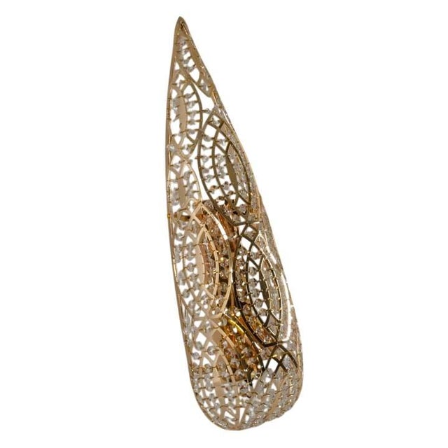 Italian VGnewtrend Steel & Crystal Arabesque Wall Sconce | Italian Luxury Designer Lighting For Sale - Image 3 of 8
