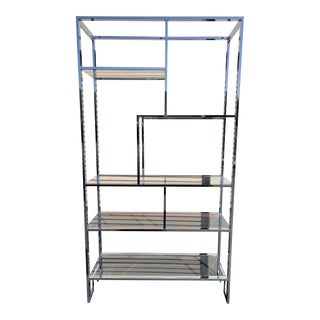 1960s Milo Baughman Style Chrome Shelfs For Sale