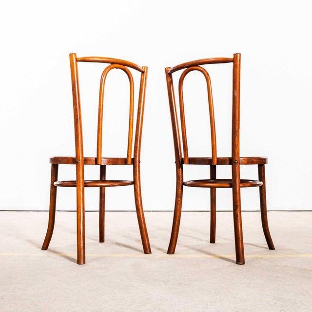 French Single Hoop Back Dining Chairs, 1950s, Set of 2 For Sale - Image 3 of 4